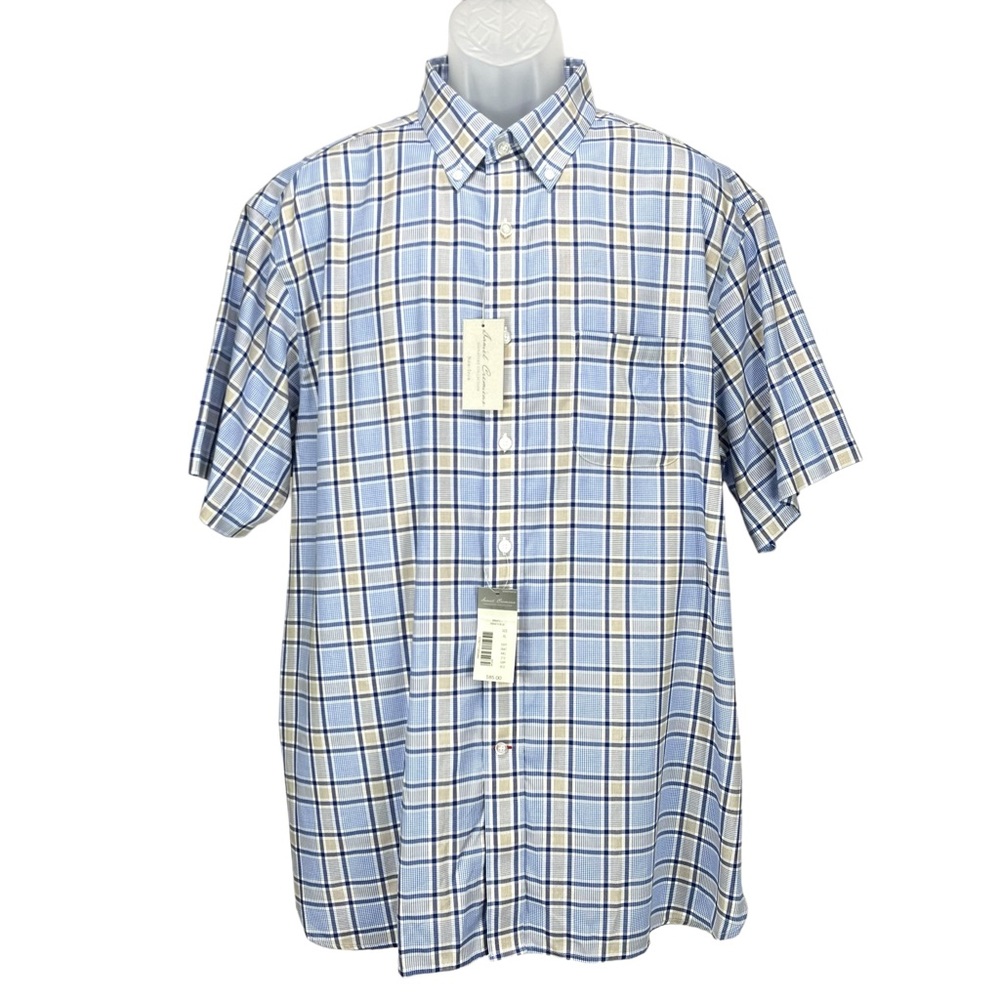Daniel Cremieux Signature Collection Mens XL Non-Iron Short Sleeve Check Shirt